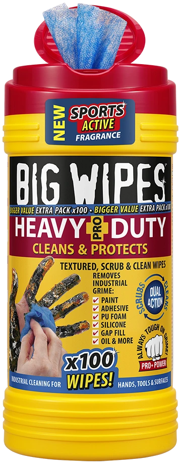 Heavy Duty - Tube de 100 lingettes industrielles 