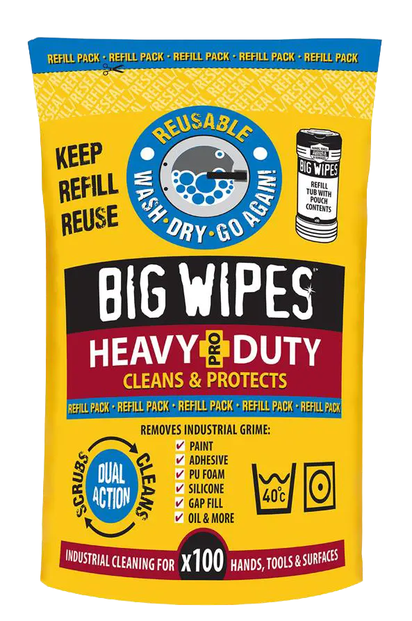 NEW Refil Pack of 100 Heavy Duty industrial wipes - Reusable