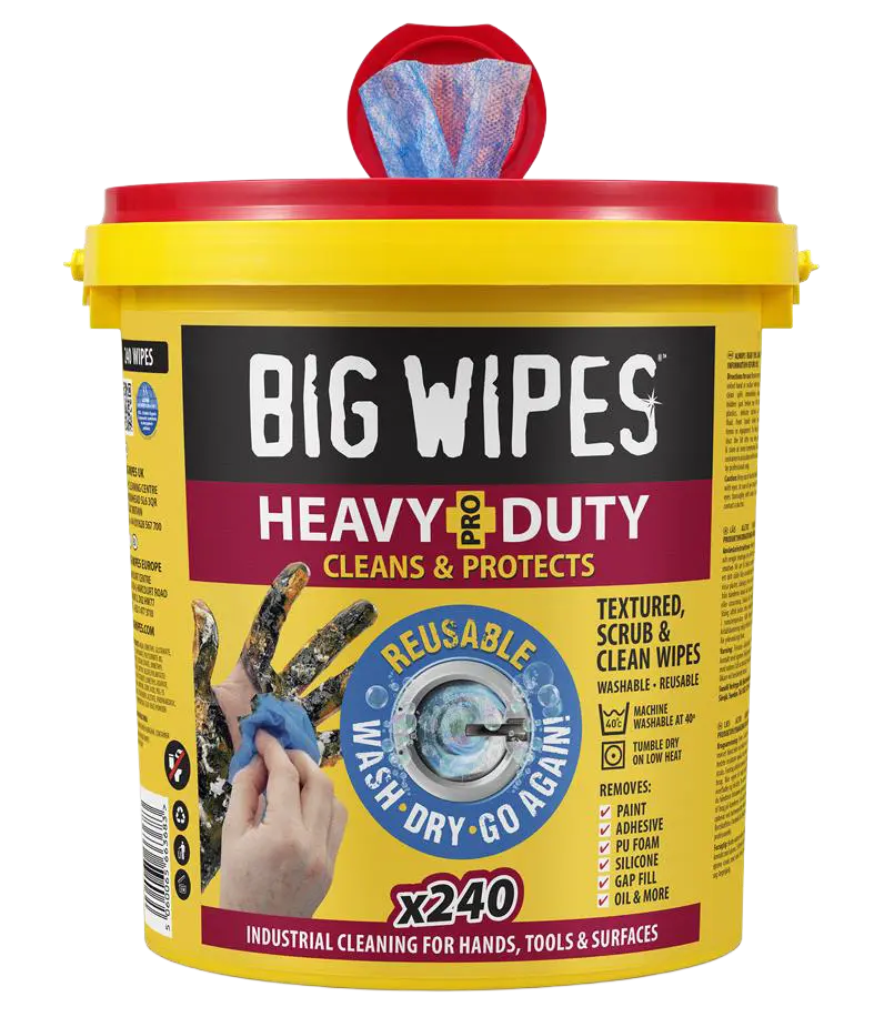 NEW - Bucket of 240 Heavy Duty industrial wipes - Reusable