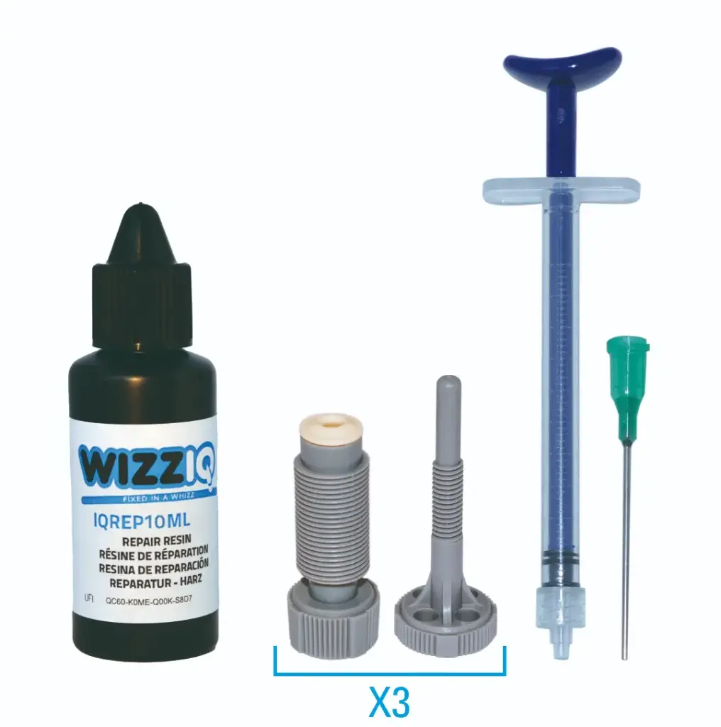 10ml WIZZIQ RESIN (40-50 REPAIRS)+3 GREY INJECTORS+SYRINGE+NEEDLE