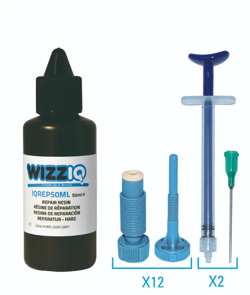 REPAIR RESIN 50ml (200-250 REPAIRS)+12 BLUE INJECTORS+2 SYRINGES+NEEDLES