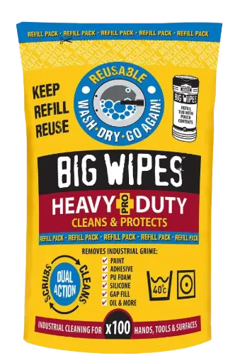 [BW20260100-RU] NEW Sachet de recharge de 100 lingettes industrielles Heavy Duty - Réutilisables